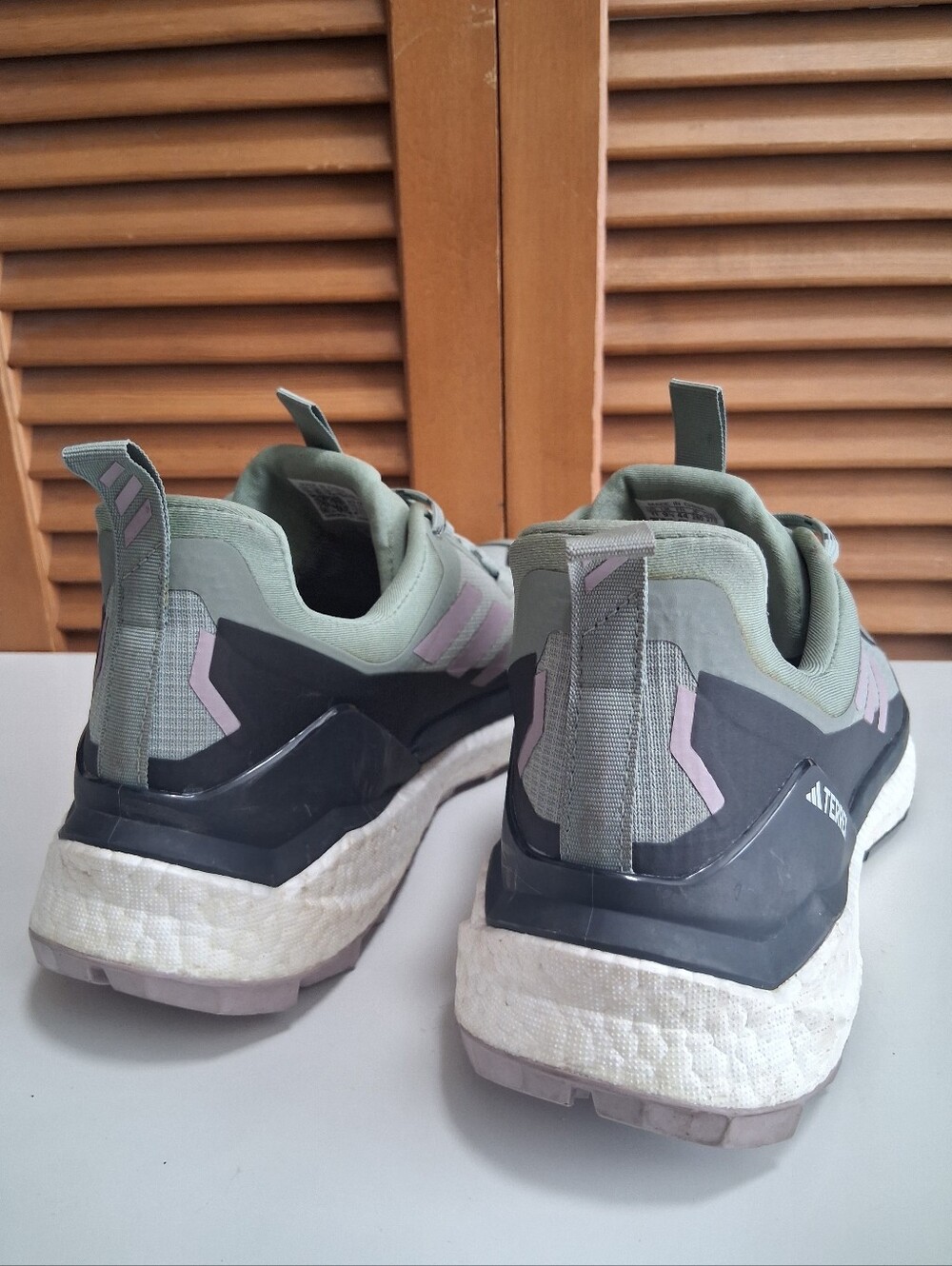 adidas Terrex Olive Green with Pink Accent Trail Running Shoes - Picture 6 of 8